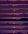 Squence d'un coucher de Lune en croissant