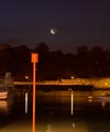 The Moon and the Pleiades over the pontoon