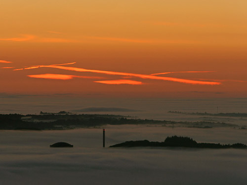 Crpuscule au-dessus de la mer de nuages