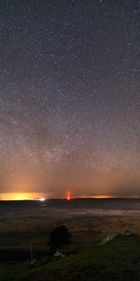 Cygnus at the horizon