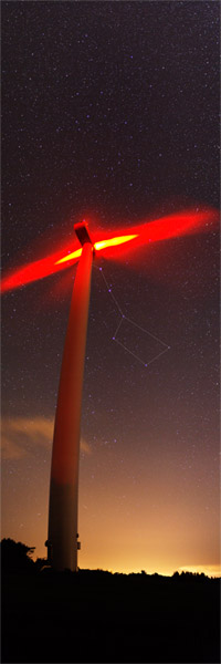 Ursa Major behind the wind turbine