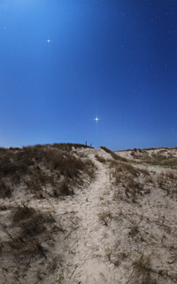 Les dunes  la lumire de la Lune