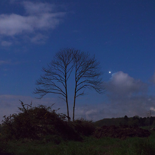 Venus at its closest to the Pleiades