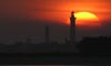 Western Sunset over Eckmühl lighthouse