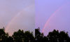 Comparison between two rainbows at 20 minutes apart.