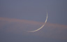 Crescent Moon and contrail