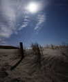 Contre-jour lunaire sur la dune