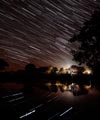 Startrails with reflection in the water