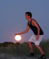 Playing basketball with the Moon