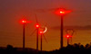 Moonset behind the wind turbines