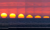 Squence de déformation du Soleil au coucher