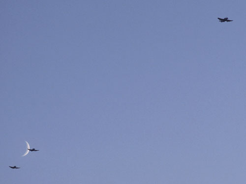 Moon-plane conjunction