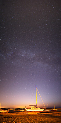 The Milky Way and some boats