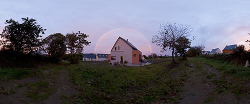 Visite virtuelle d'un arc-en-ciel au couchant