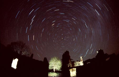 Ruins, stars and a tree