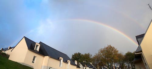 Double morning rainbow